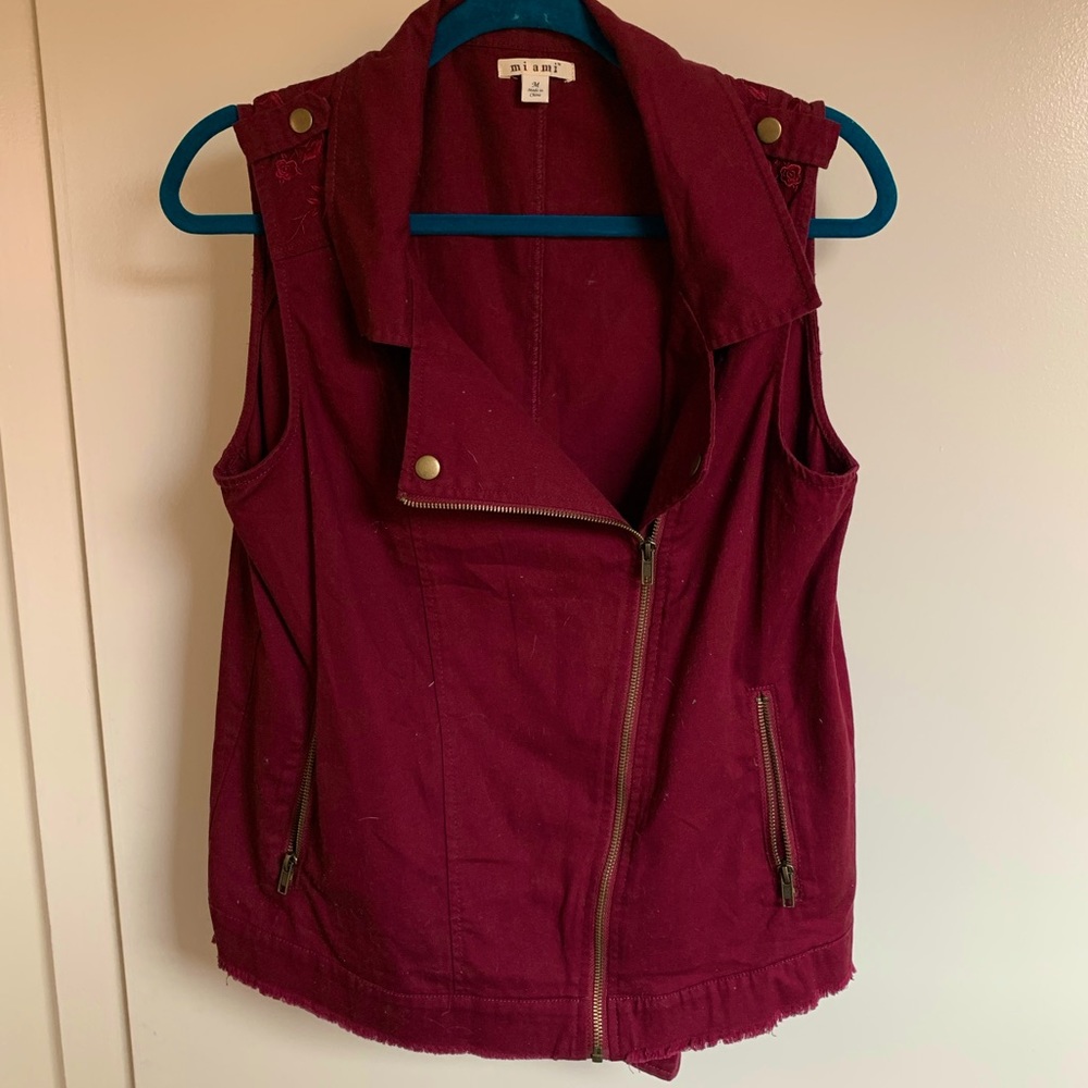 Maroon Casual Vest